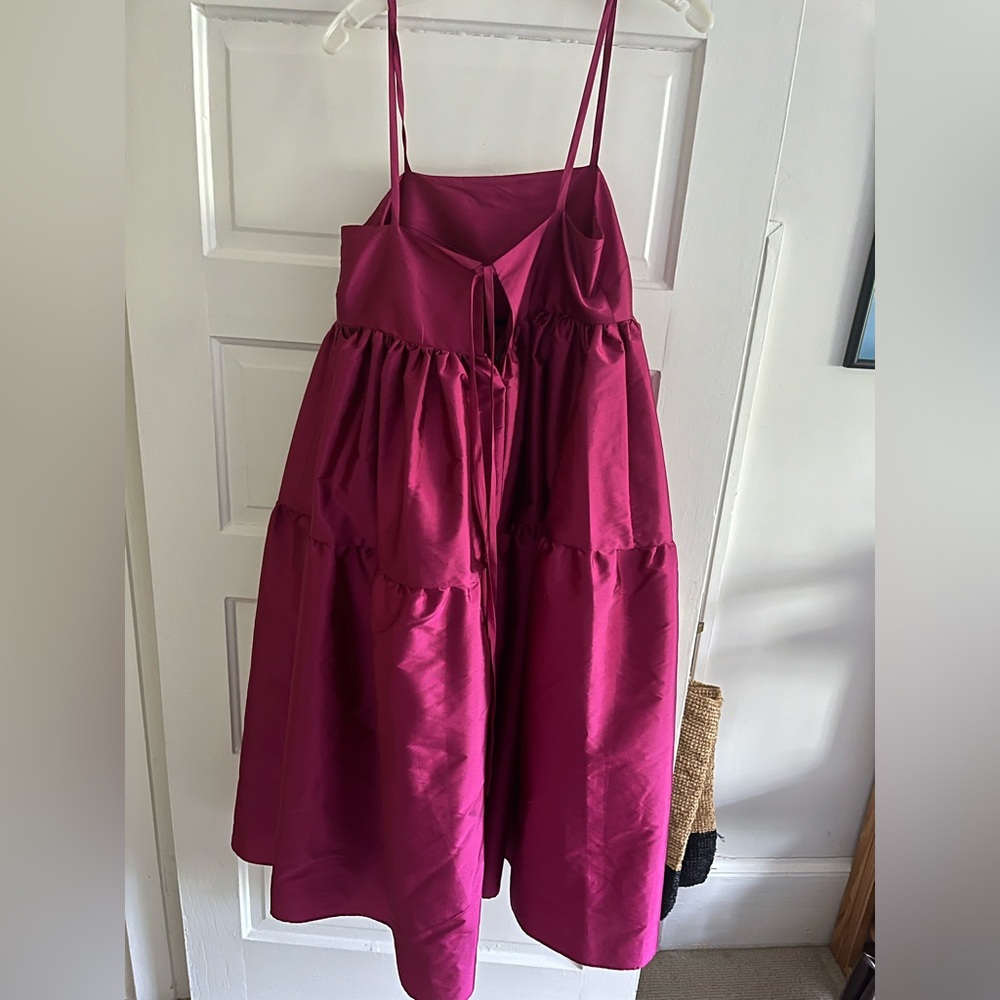 Buzina Silk Chiffon Dress in Fuschia - Picture 2 of 3